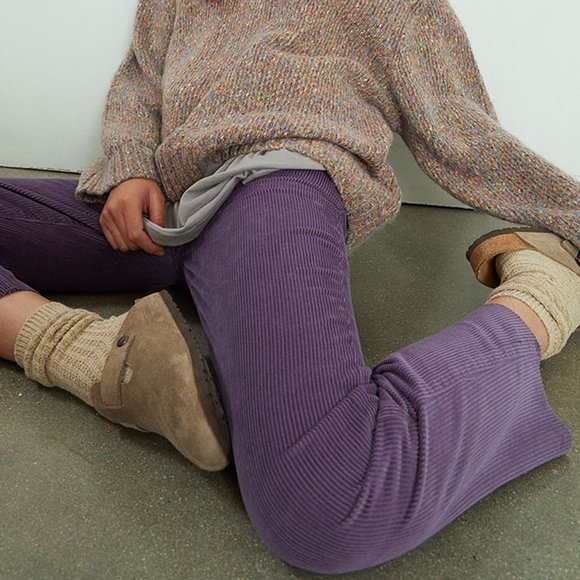 PacSun Purple Corduroy High Waisted Straight Leg Jeans - Picture 2 of 6